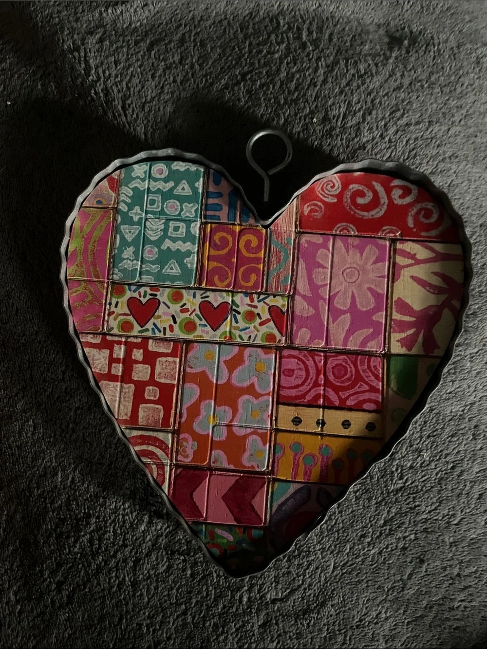 Colorful Patchwork Heart Wall Decor - Multicolor